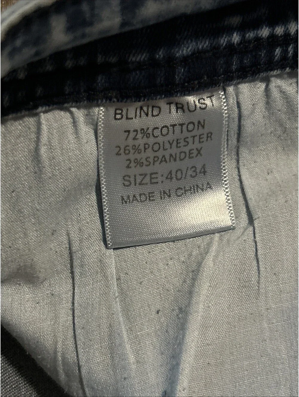 Blind Trust Mens Stretch Paint Splash Jeans Orange Side Stripes Sz. 40/34